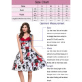 Belle Poque Stock de manga corta Bow-Knot Decorado Rojo 50s Vintage retro vestido de fiesta BP000068-1